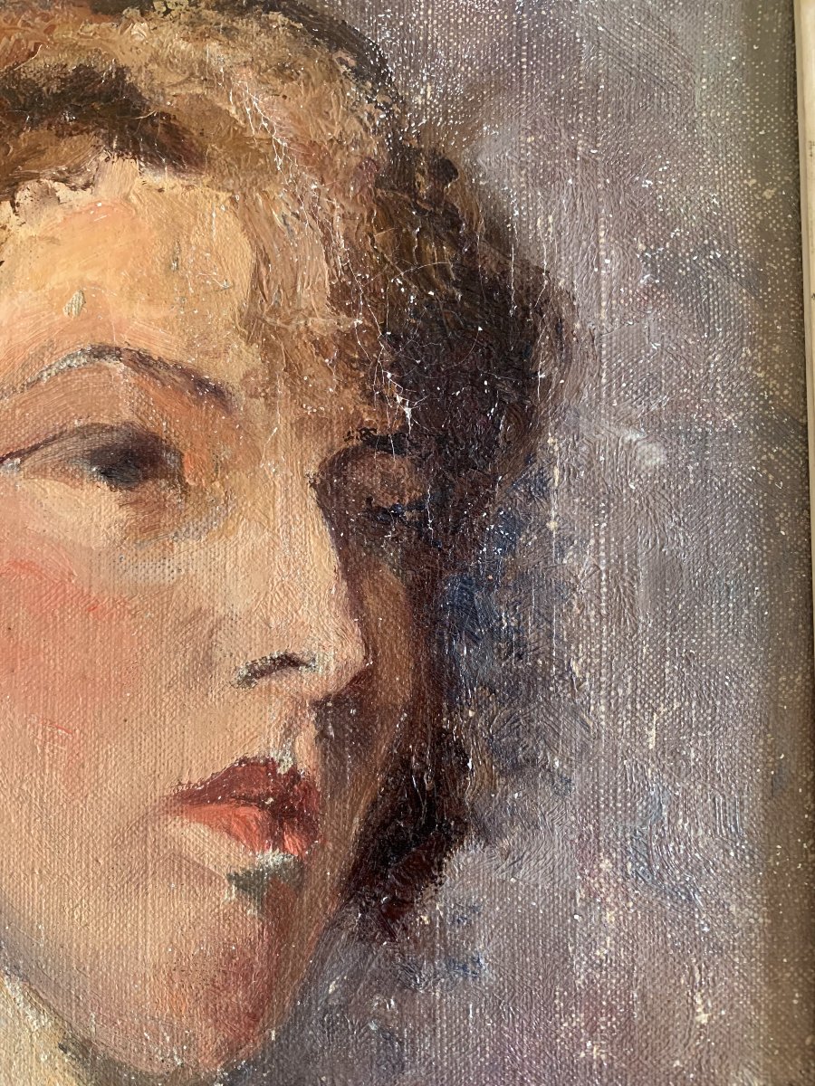 Portrait Of A Woman – Oil On Canvas, Attributed To Ethel Walker (1861–1951)-photo-4