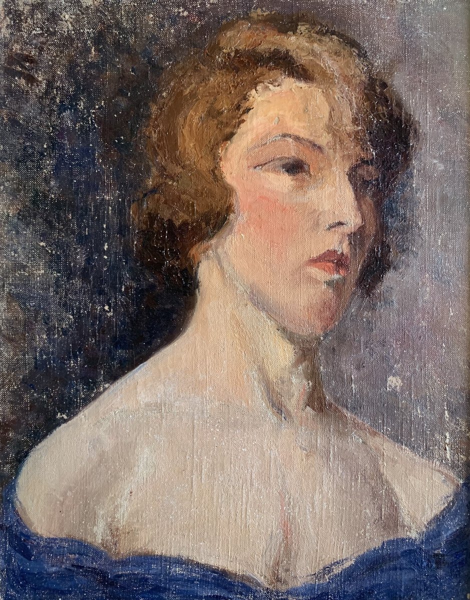 Portrait Of A Woman – Oil On Canvas, Attributed To Ethel Walker (1861–1951)
