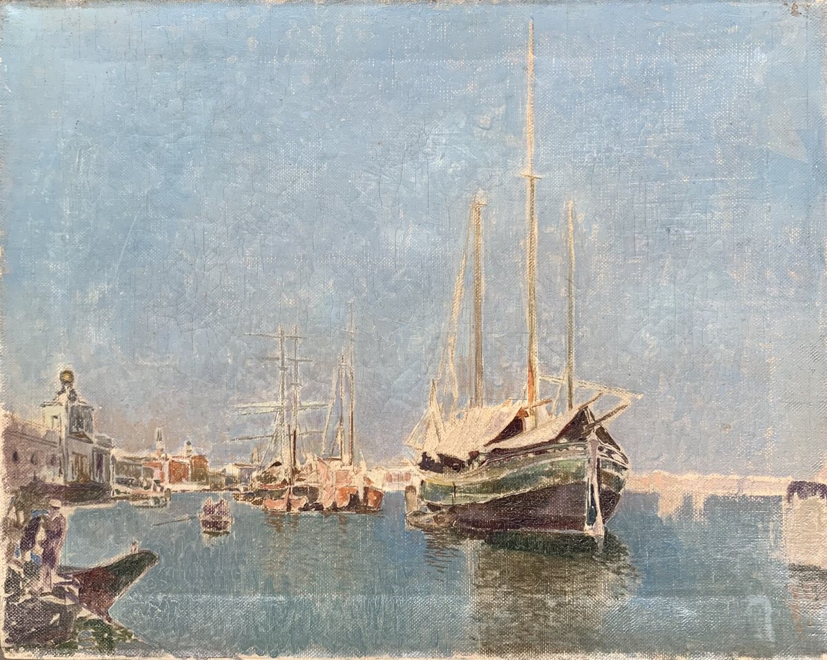 Huile sur toile - Marine vers 1900
