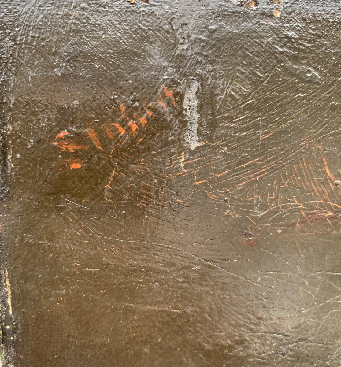 Nature morte au raisin – Huile sur toile, fin du XIXe siècle-photo-2