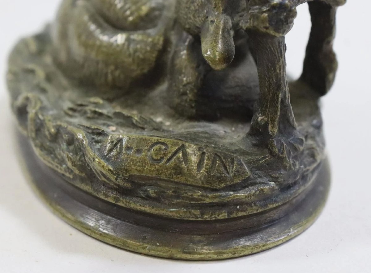 Auguste Cain (1821-1894) - Canard en bronze patiné signé  XIXe siècle-photo-1