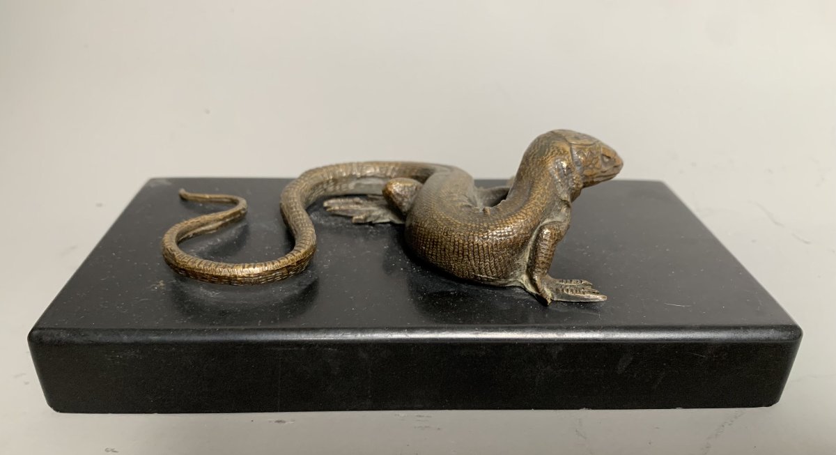 Presse-papiers au lézard en bronze – Fin du XIXᵉ siècle-photo-4