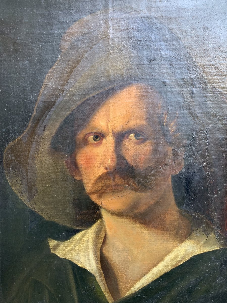 Portrait Of A Man In A Hat – Dutch School, 19th Century-photo-2