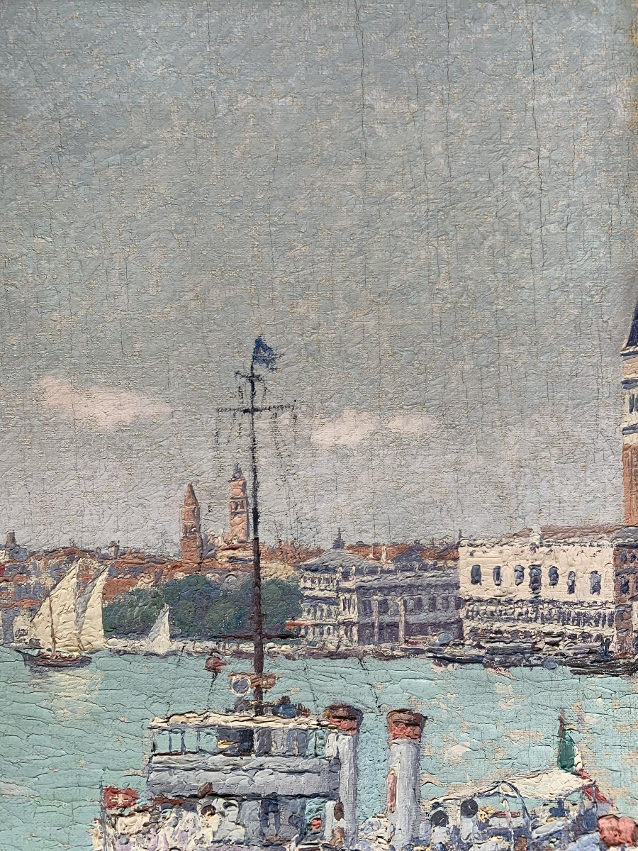 Ernest Moulines (1870-1942) – Vue de Venise, la lagune et la Salute-photo-4