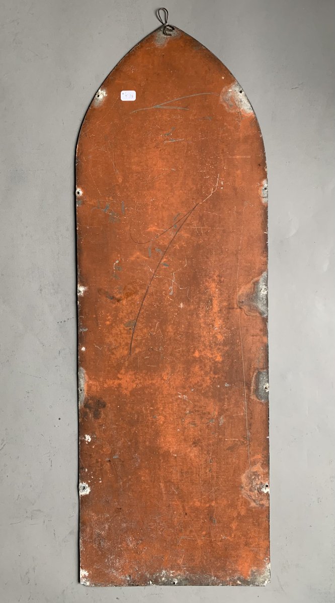 Peinture sur tôle – Adam et Ève, fin du XIXème siècle-photo-4