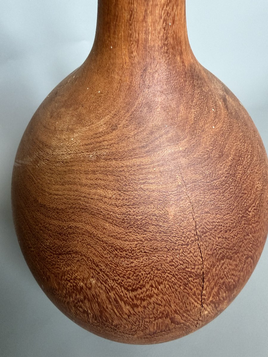Decorative Solid Wood Bottle – 1970s-photo-2