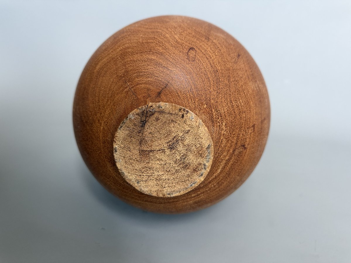 Decorative Solid Wood Bottle – 1970s-photo-1