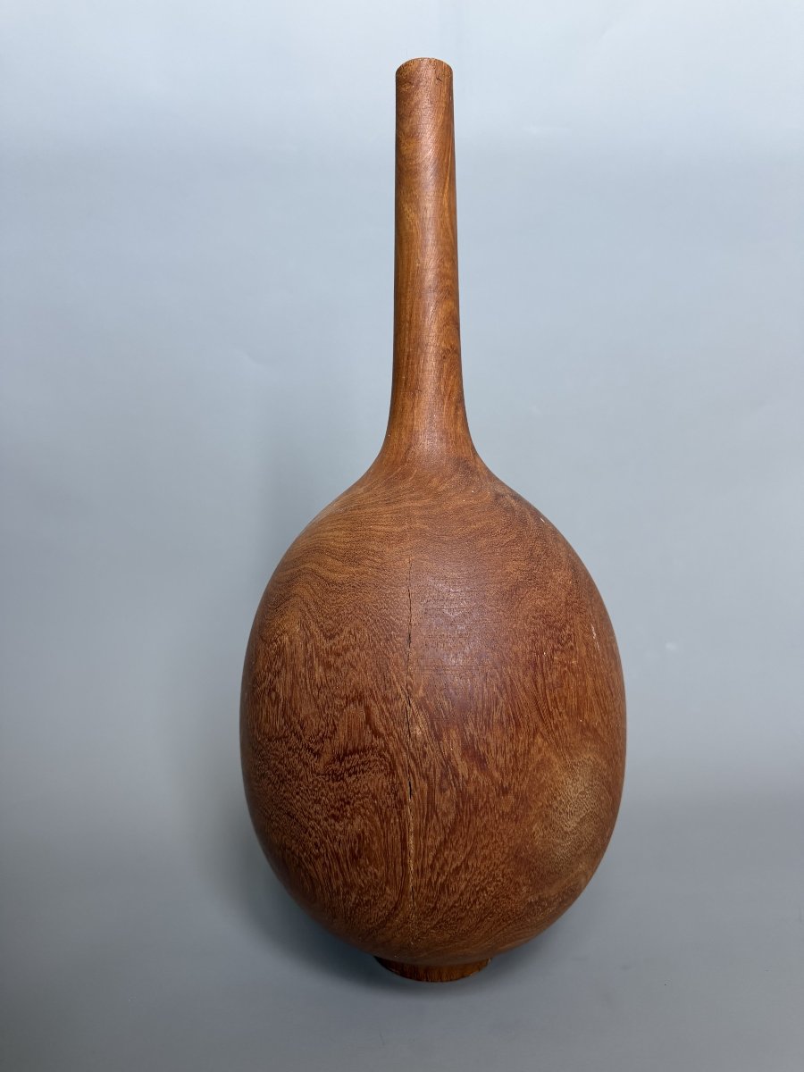 Decorative Solid Wood Bottle – 1970s