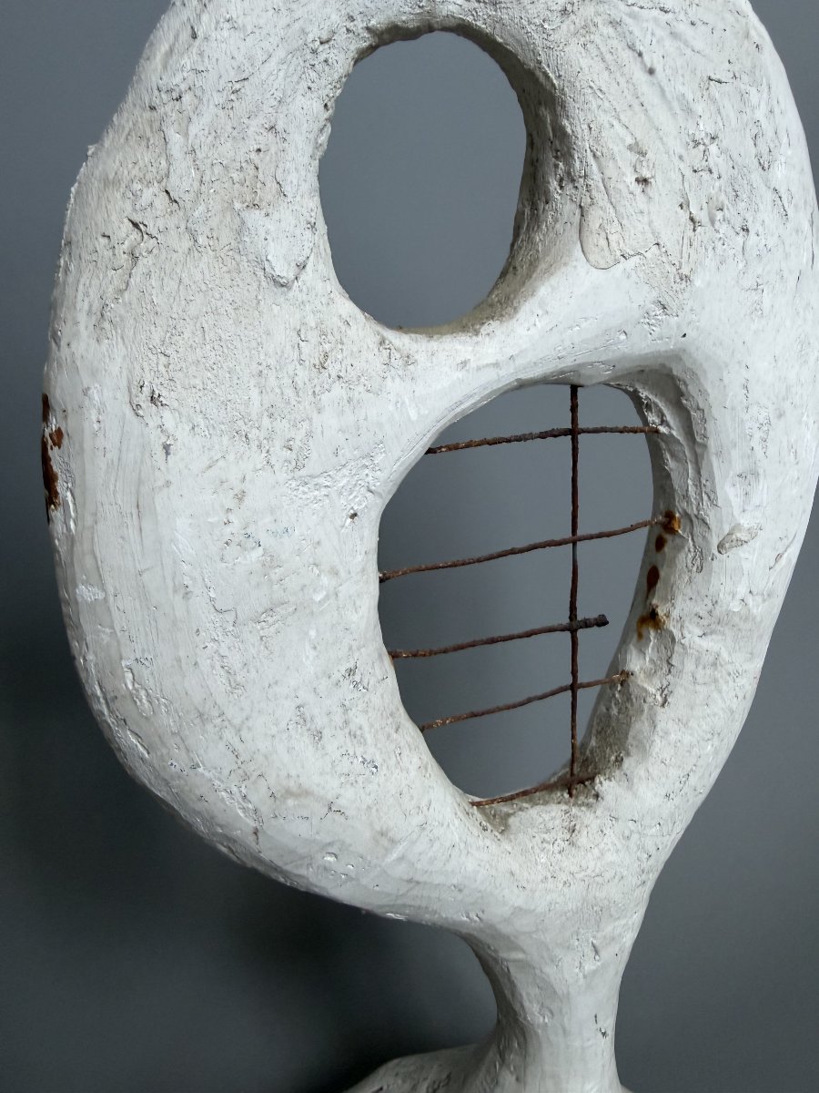 Sculpture décorative en plâtre – Années 1950, dans le goût de Joan Miró-photo-2