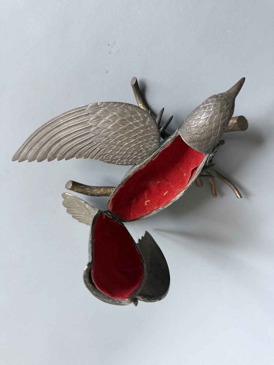 Boîte en bronze en forme d’oiseau – Fin du XIXème siècle-photo-3