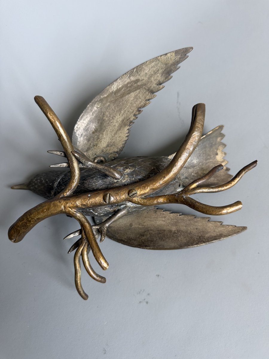 Boîte en bronze en forme d’oiseau – Fin du XIXème siècle-photo-2