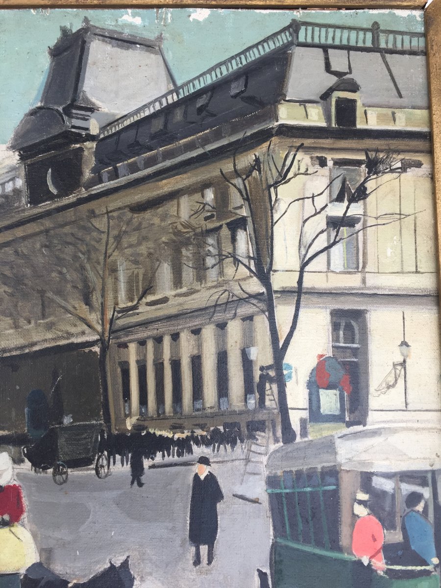 Huile Sur Toile - Vue De Paris - Années 40-photo-1