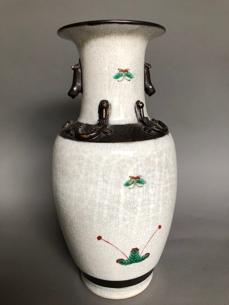 Chinese Porcelain Vase From Nanjing - XXth Century - Signed-photo-3