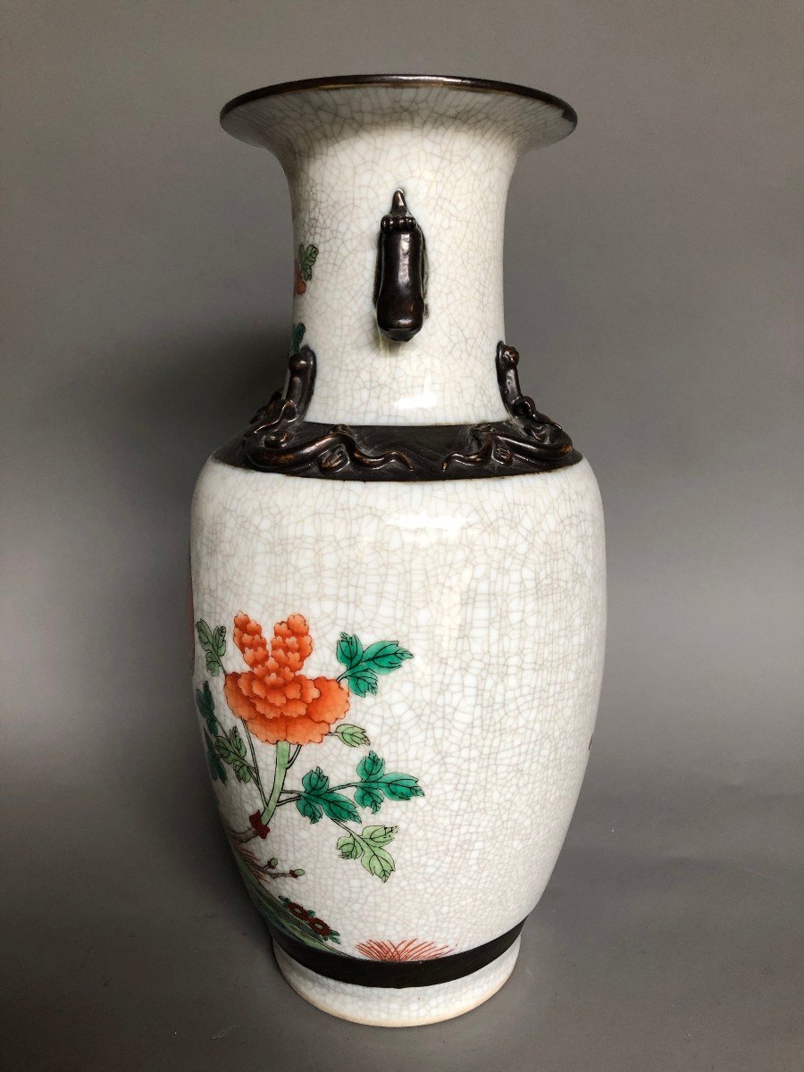 Vase chinois en porcelaine de Nankin - XXème - Signé-photo-4