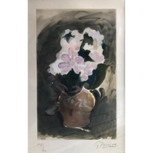 Georges Braque (1882-1963) - Le Bouquet Rose - Gravure Nature Morte