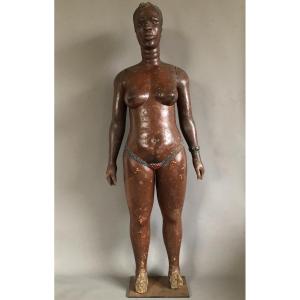 Life Size Sculpture - Black Woman - Museum Of Peoples' History - 19th Century