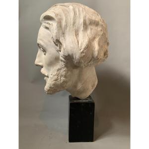 Head Of A Man Late 19th Century - Plaster 