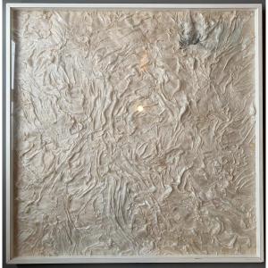 Hu Youben (1961) - Fabric Painting Glued To Wood - Circa 1990 - Abstract Chinese