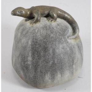 Ceramic Sculpture - The Salamander - 20th Century - Signed