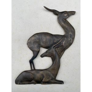 Pair Of Bronze Gazelles – Art Deco, 1930s–1940s