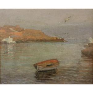 Peter Busch (1861-1942) - View Of San Francisco Bay - Oil On Canvas