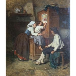 Alexandre-Marie Guillemin (1817-1880) – Scène d’intérieur bretonne - HSP