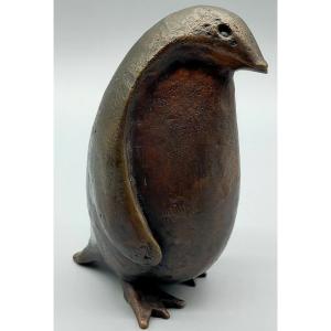 Sculpture de pingouin en bronze – Années 1970