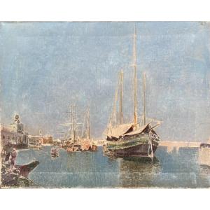 Huile sur toile - Marine vers 1900