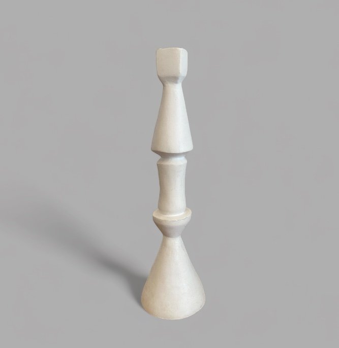 Lampe En Plâtre Dans Le Goût De Giacometti Modèle Flambeau 