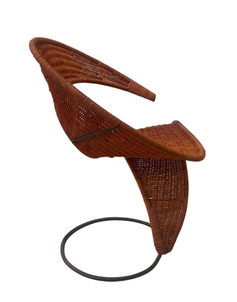 Fauteuil En Rotin Virgule De Tom Dixon Pour Capellini-photo-3