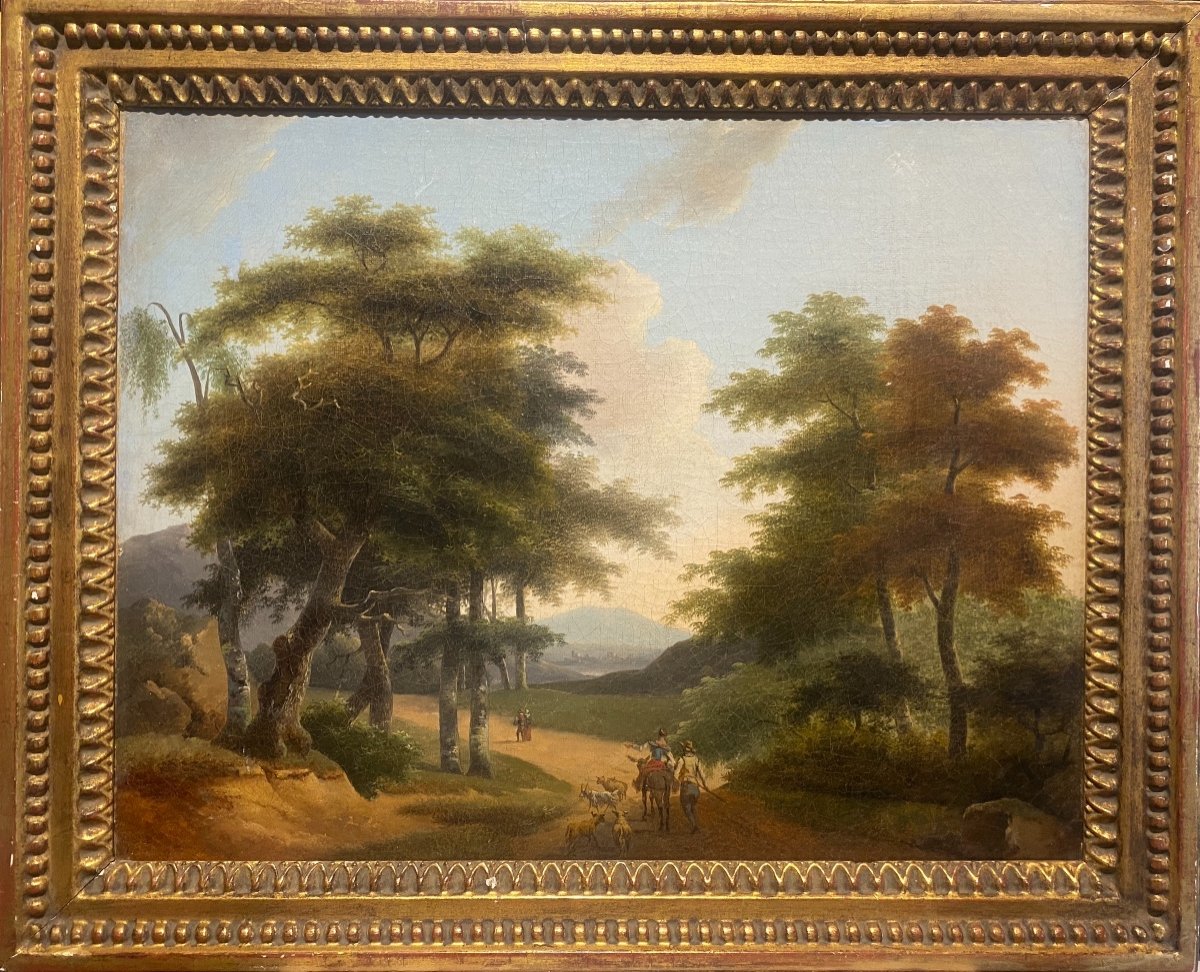 Philippe Budelot (1770-1841) - Paysage - Huile Sur Toile-photo-2