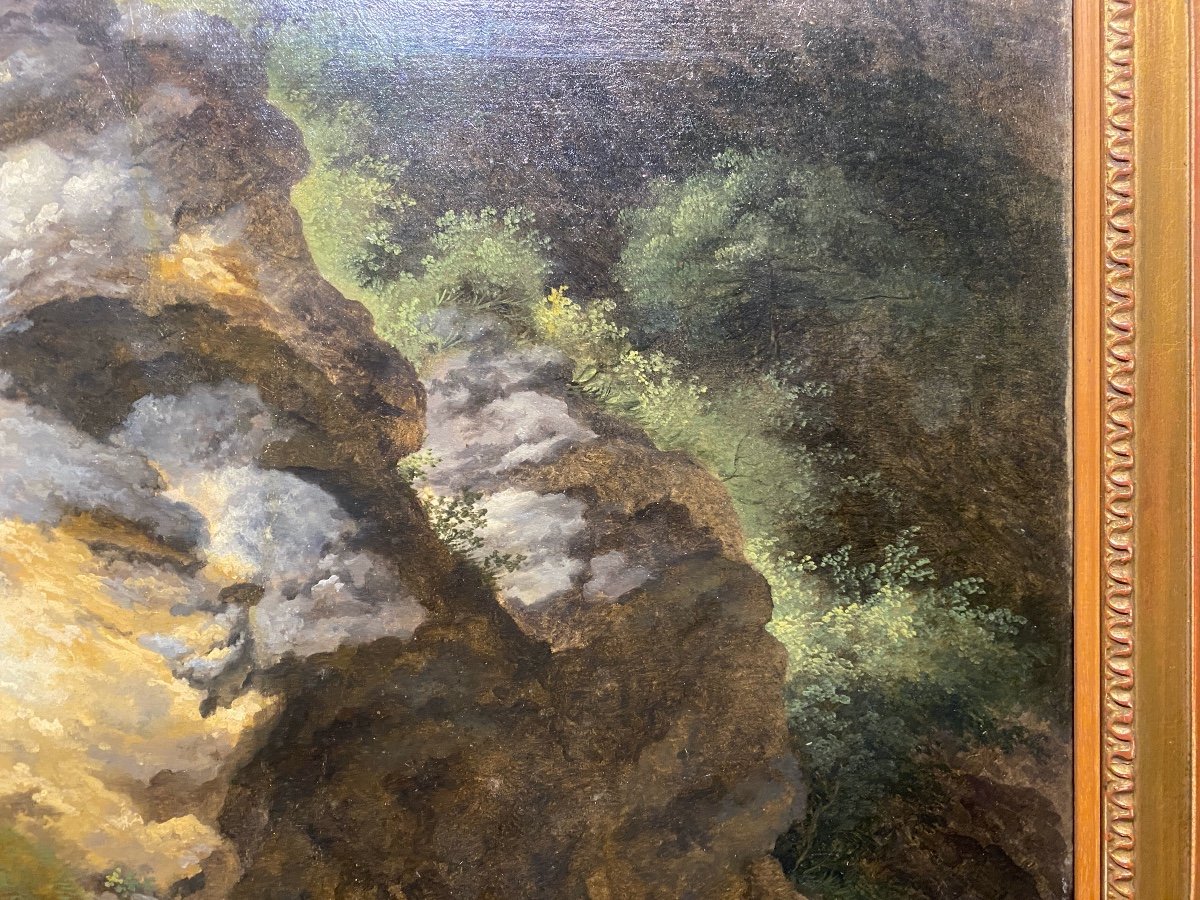 George Augustus Wallis - Landscape - Oil On Paper-photo-2