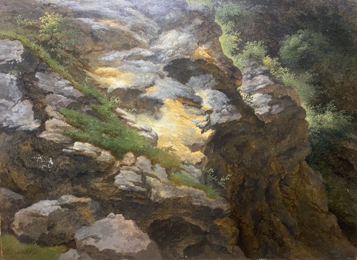 George Augustus Wallis - Landscape - Oil On Paper
