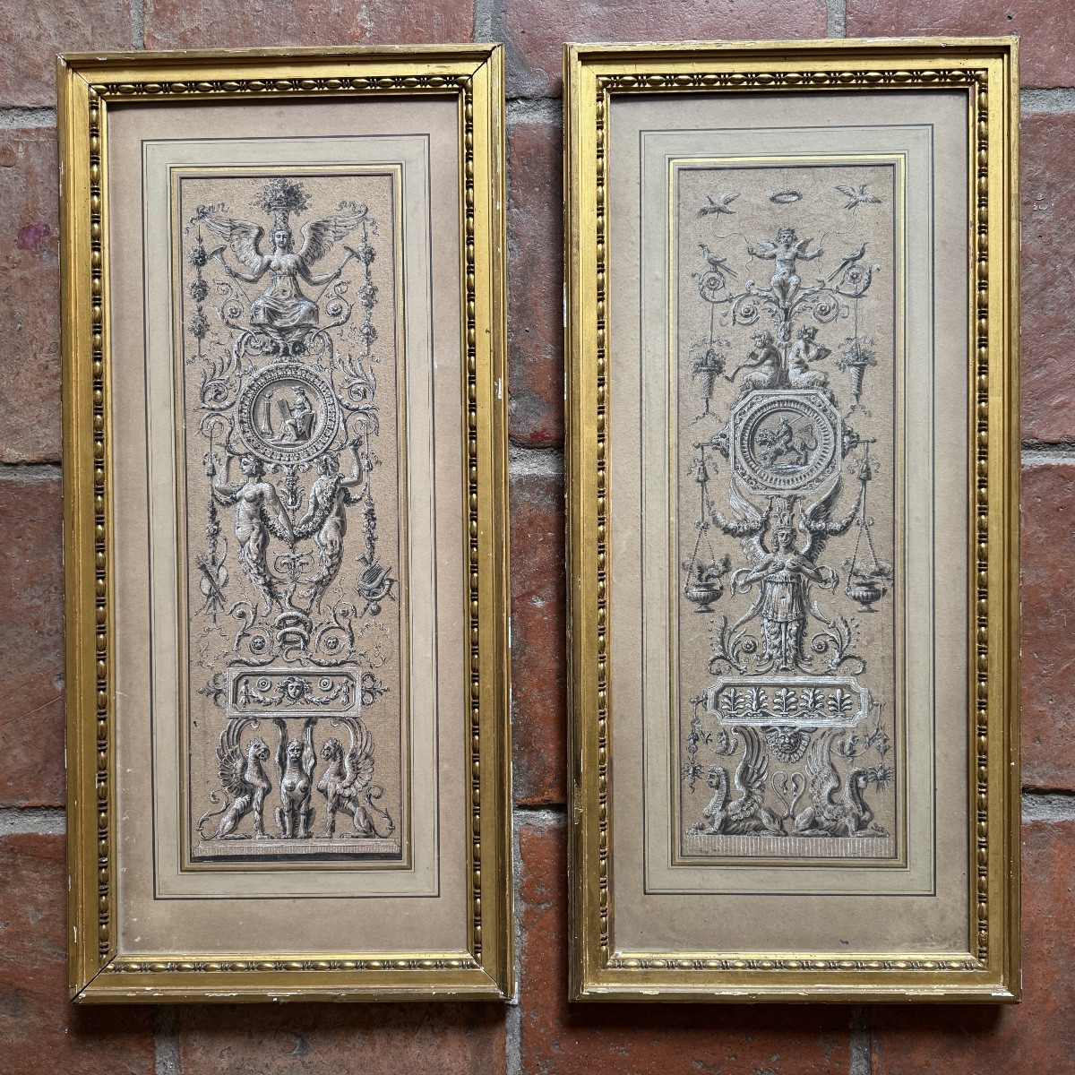 Etudes d'ornements 18ème siècle Dessin au crayon-photo-2