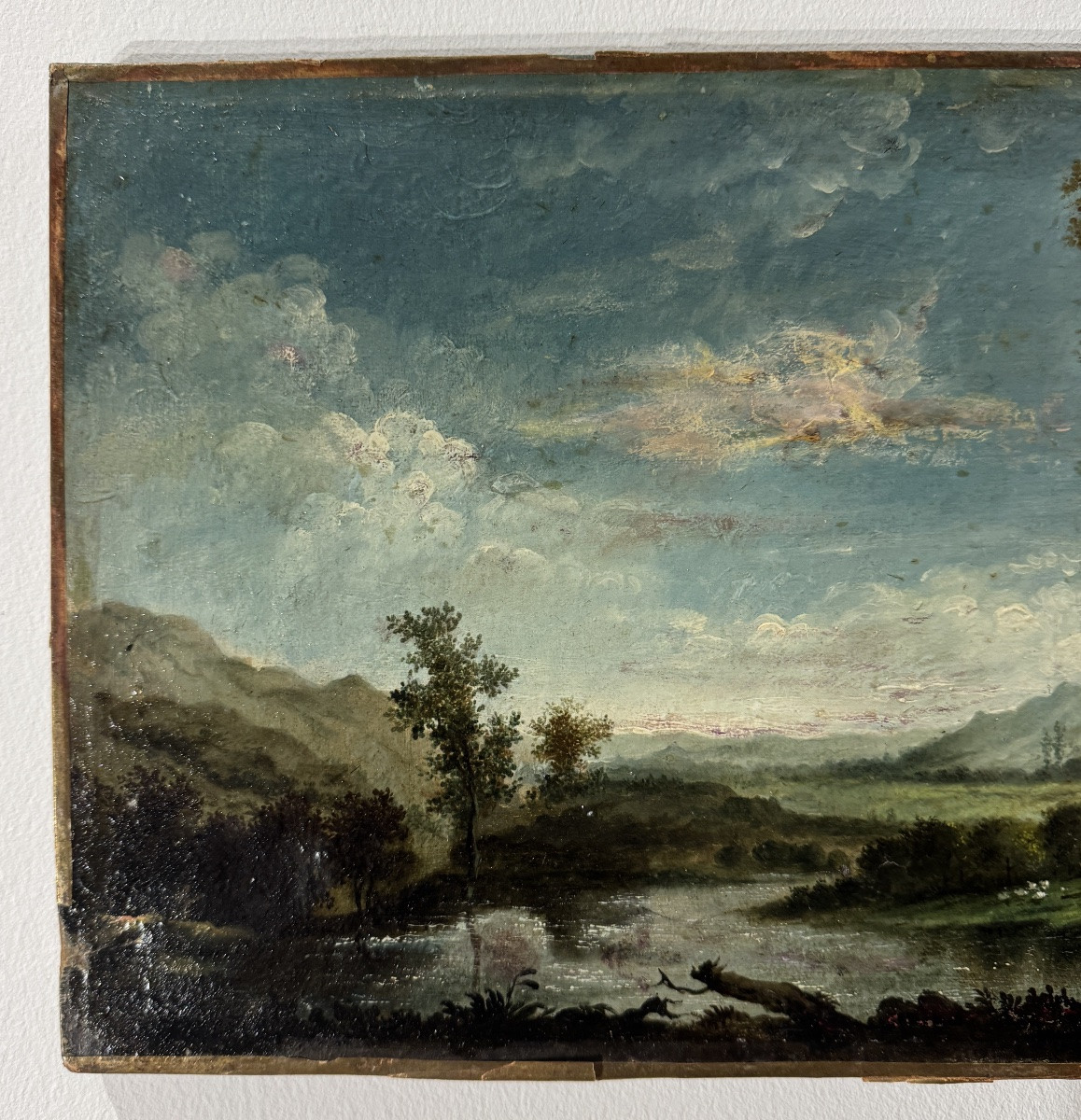 Italian School, 19th Century - Landscape - Oil On Canvas-photo-3