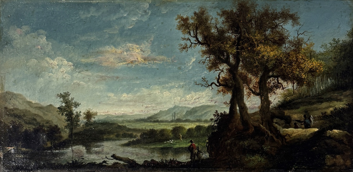 Italian School, 19th Century - Landscape - Oil On Canvas