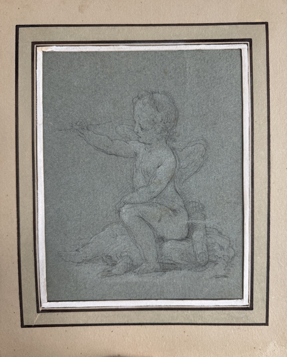 Ecole Française XVIIIème Putto Angelot-photo-2