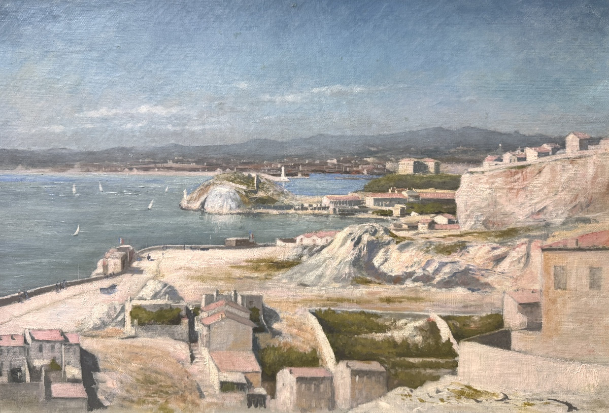 Plage Des Catalans à Marseille - 19th Century Provencal School