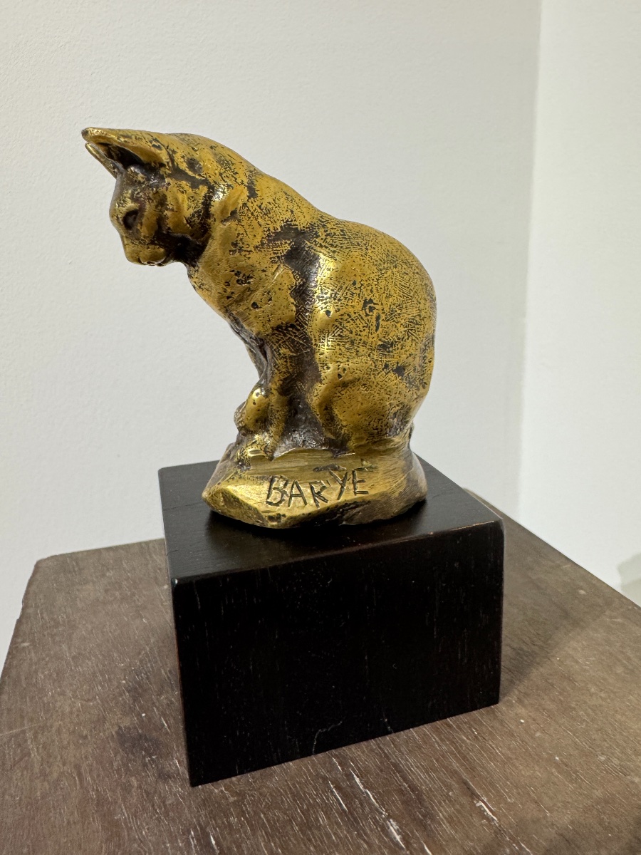 Antoine-Louis Barye - Bronze - Chat assis -photo-3