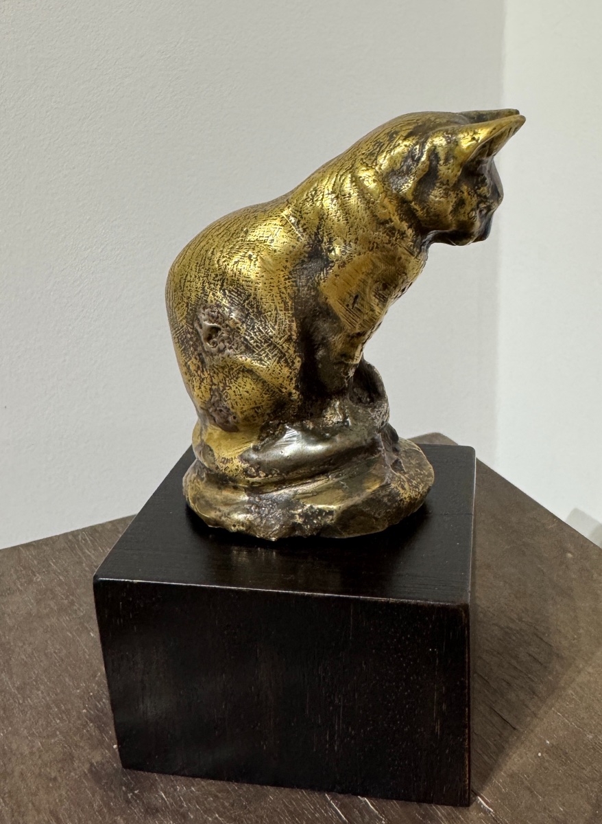 Antoine-Louis Barye - Bronze - Chat assis -photo-1