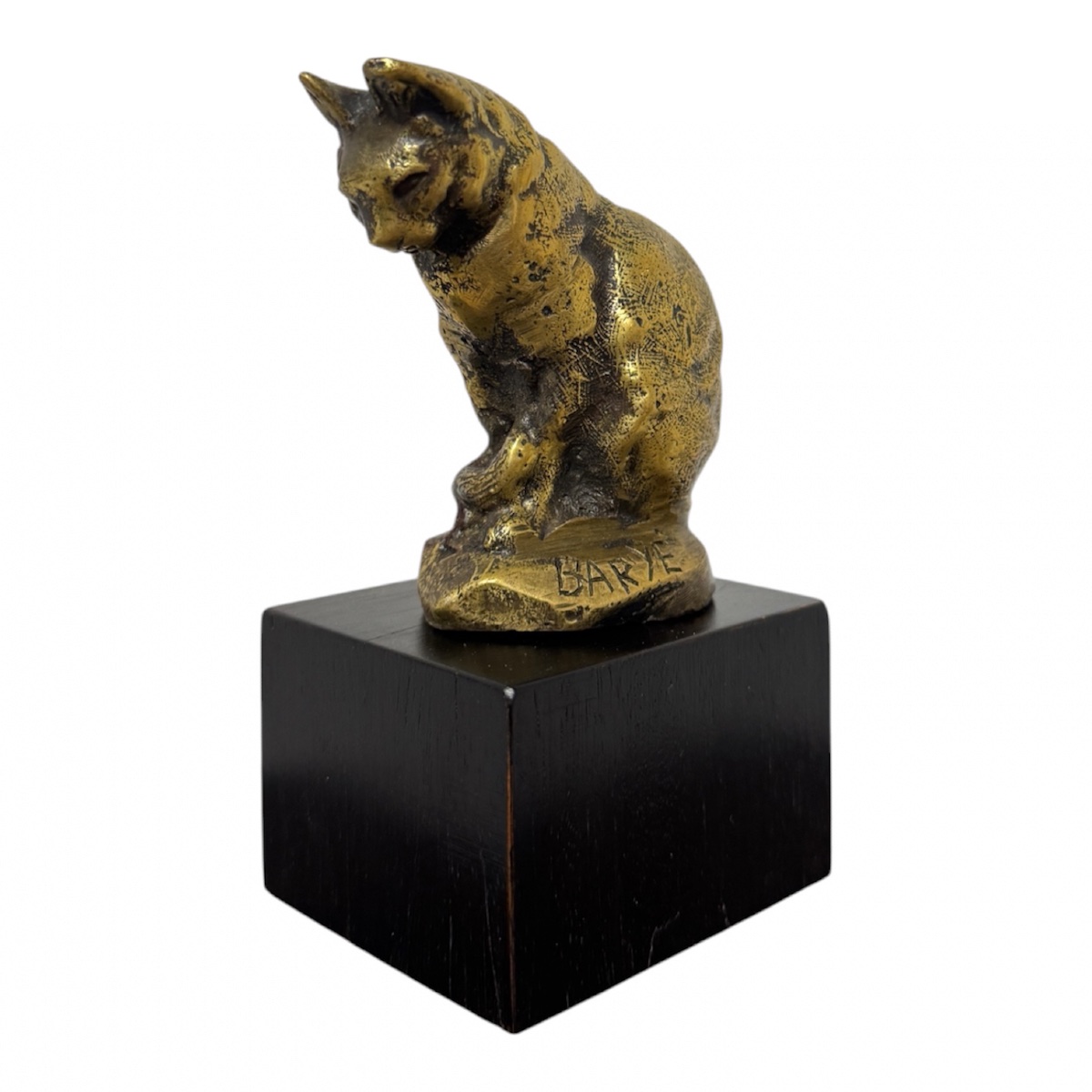 Antoine-Louis Barye - Bronze - Chat assis -photo-3