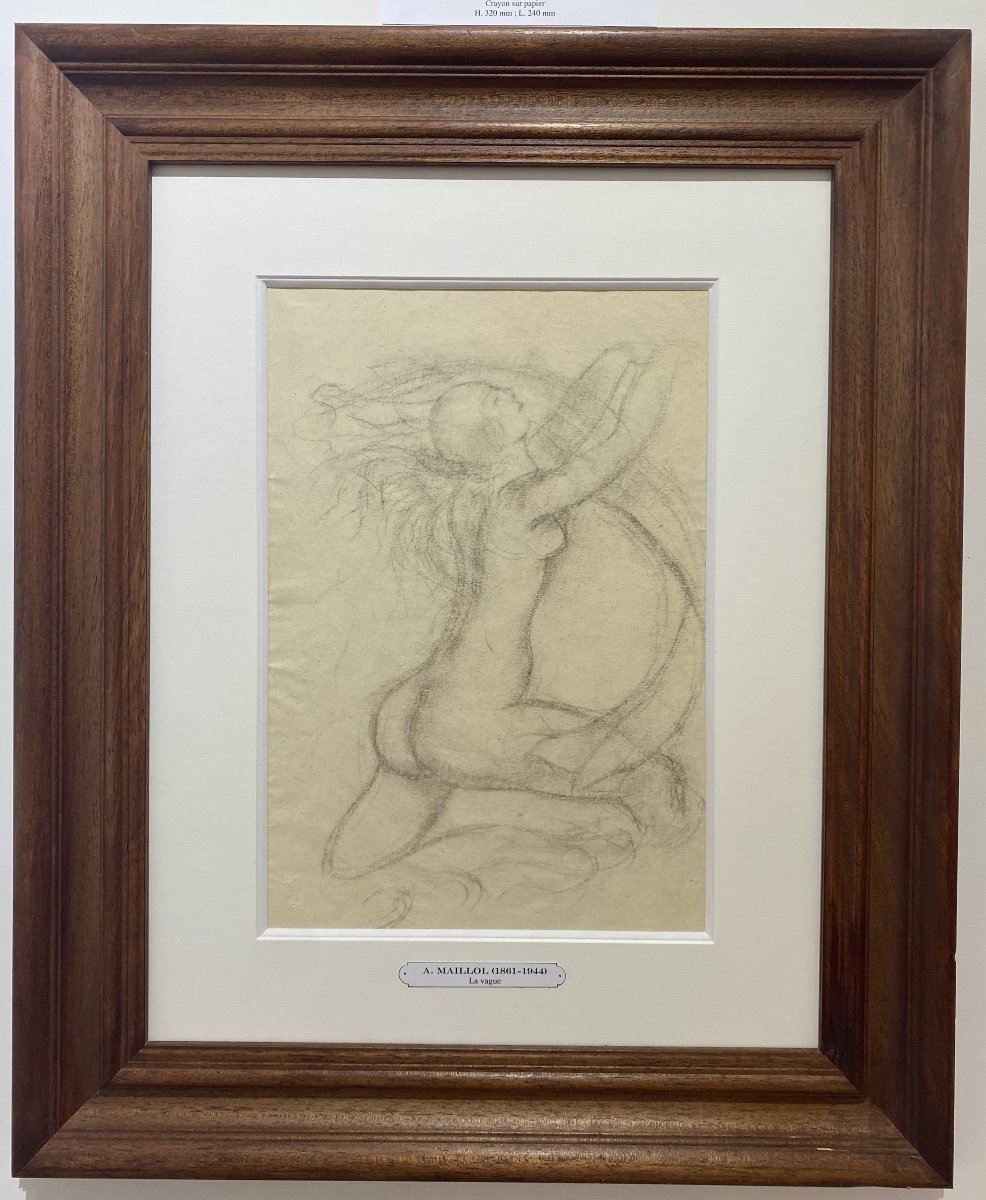 Aristide Maillol -  La Vague - Crayon Sur Papier -photo-2