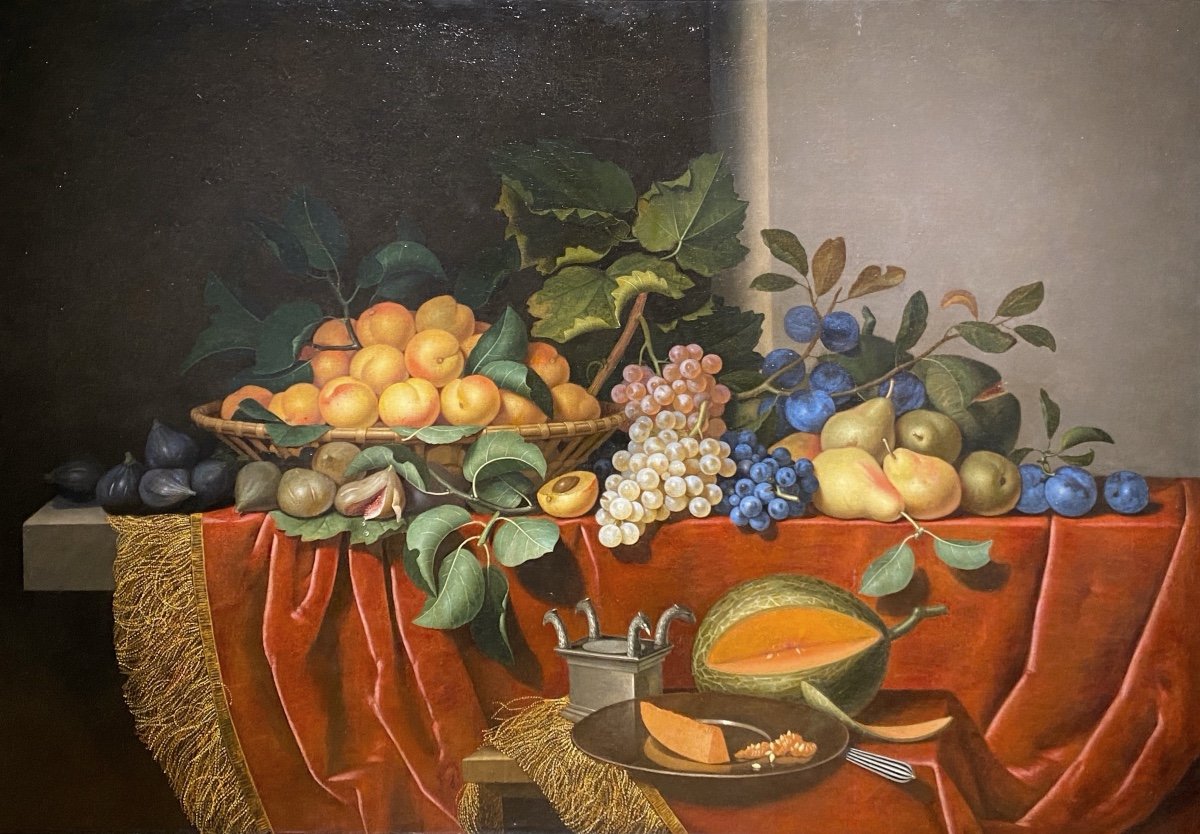 Paul Liégeois - Grande Nature Morte De Fruits - Vers 1650 