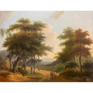 Philippe Budelot (1770-1841) - Paysage - Huile Sur Toile