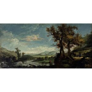 Italian School, 19th Century - Landscape - Oil On Canvas