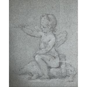 Ecole Française XVIIIème Putto Angelot