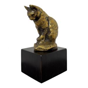 Antoine-Louis Barye - Bronze - Chat assis