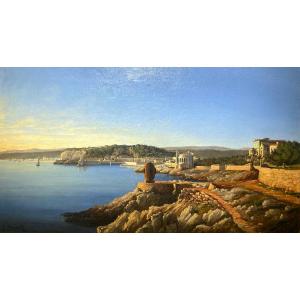 César Mascarelly - Vue De Nice - Huile Sur Toile