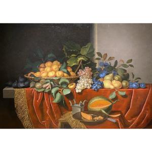 Paul Liégeois - Grande Nature Morte De Fruits - Vers 1650 