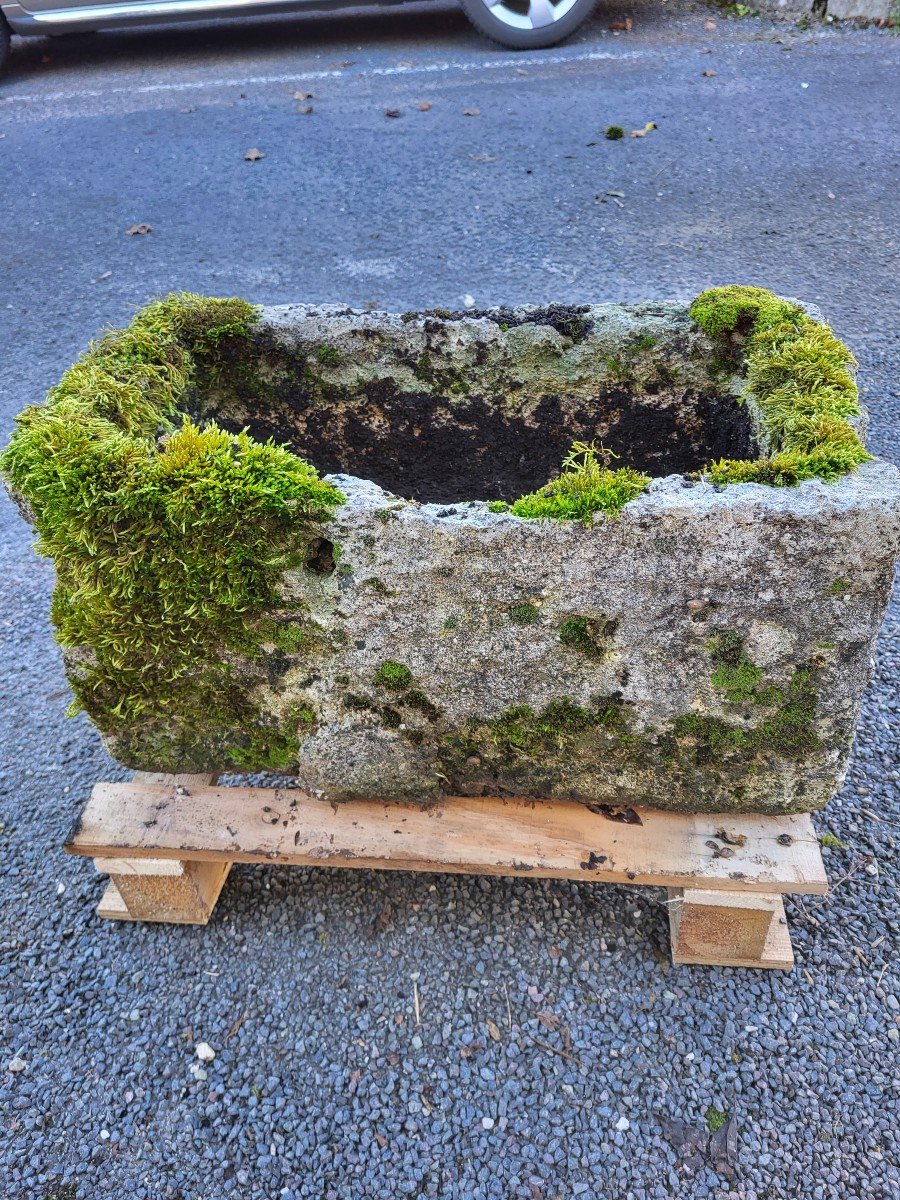 Auge Ou Bassin En Pierre Naturelle 62 Cm X 36 Cm h30 Cm-photo-4